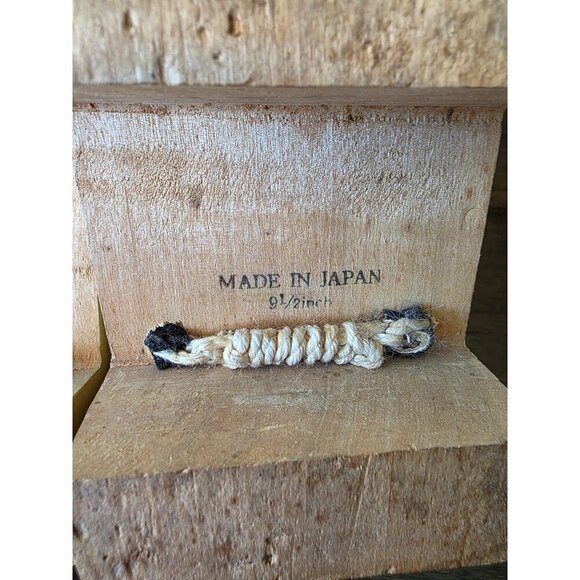 Traditional Japanese Wooden Geta Sandals With Black Velvet Straps 9.5 Inch Size - Picture 12 of 15